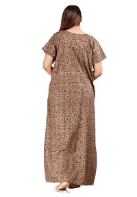 Stylish Beige Cotton Blend Printed Nighty For Women-thumb2