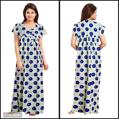 Elegant Cotton Blend Printed Nighty For Women-thumb0