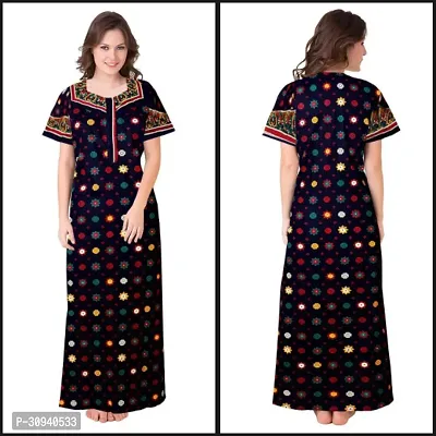 Elegant Cotton Blend Printed Nighty For Women