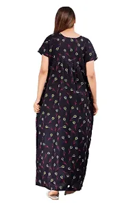 Stylish Black Cotton Blend Printed Nighty For Women-thumb2