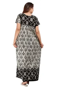 Stylish Grey Cotton Blend Printed Nighty For Women-thumb3