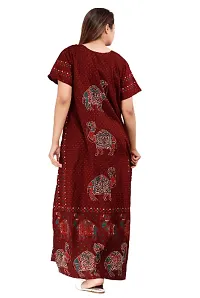 Stylish Maroon Cotton Blend Printed Nighty For Women-thumb2