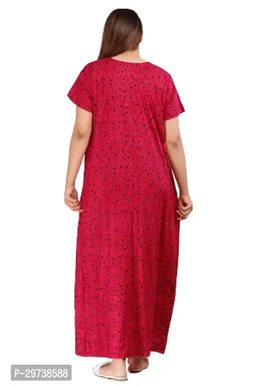 Stylish Red Cotton Blend Printed Nighty For Women-thumb4