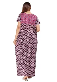 Stylish Pink Cotton Blend Printed Nighty For Women-thumb2