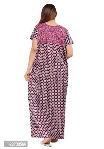 Stylish Pink Cotton Blend Printed Nighty For Women-thumb3