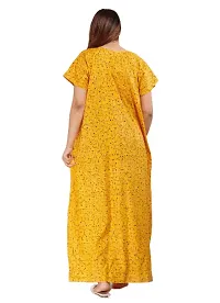 Stylish Yellow Cotton Blend Printed Nighty For Women-thumb2