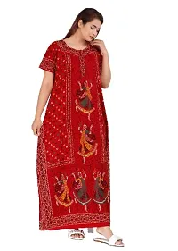 Stylish Orange Cotton Blend Printed Nighty For Women-thumb1