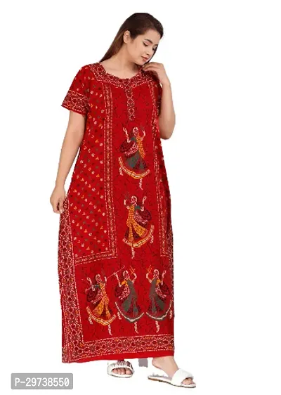 Stylish Orange Cotton Blend Printed Nighty For Women-thumb2