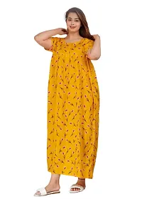 Stylish Yellow Cotton Blend Printed Nighty For Women-thumb1