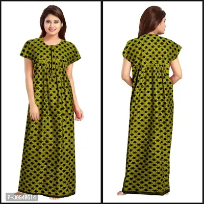 Elegant Cotton Blend Printed Nighty For Women-thumb0