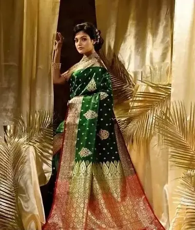 Elegant Satin Saree with Blouse piece 