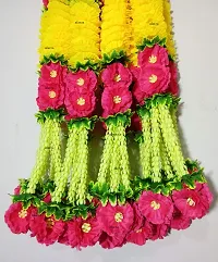 AFARZA; CHOICE GOOD FEEL GOOD Artificial Flower Garland Toran Latkan for Door Decoration (Pink Yellow , 2.5 ft ) - Pack of 4-thumb2