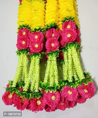 AFARZA; CHOICE GOOD FEEL GOOD Artificial Flower Garland Toran Latkan for Door Decoration (Pink Yellow , 2.5 ft ) - Pack of 4-thumb3