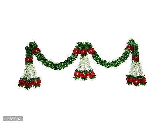 AFARZA; CHOICE GOOD FEEL GOOD Artificial Flower Toran Garland for Door Home Decorations(Red;Green,1 Piece)