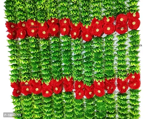 AFARZA; CHOICE GOOD FEEL GOOD Artificial Flower Toran Garland Ladi Wall Hanging (Green, 2 Pieces)