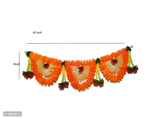 AFARZA; CHOICE GOOD FEEL GOOD Artificial Flower Toran Garland Door Hanging (Mango)-thumb4