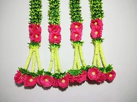 AFARZA; CHOICE GOOD FEEL GOOD Home Decor Artificial Flower Garland Toran Latkan for Door Decoration Main Gate Wall Hanging Diwali Strings (2.5 ft, Green Pink) - Pack of 4-thumb1