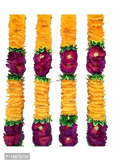 afarza Home Decor Artificial Flower Garland toran latkan for Door Decoration Main gate Wall Hanging Diwali Pack of 4 Strings Size 2.5 ft (Purple Mango)-thumb2