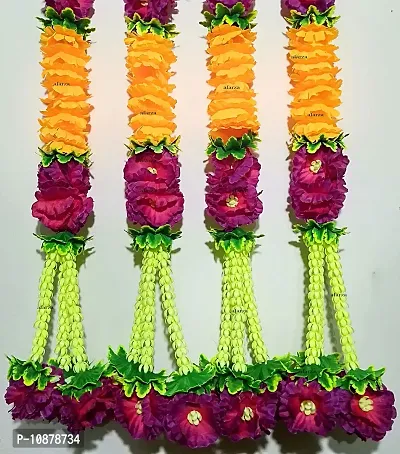 afarza Home Decor Artificial Flower Garland toran latkan for Door Decoration Main gate Wall Hanging Diwali Pack of 4 Strings Size 2.5 ft (Purple Mango)-thumb3
