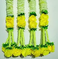 afarza Home Decor Artificial Flower Garland toran latkan for Door Decoration Main gate Wall Hanging Diwali Size 2.5 ft (Yellow Cream, 4 Strings)-thumb2