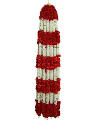 AFARZA; CHOICE GOOD FEEL GOOD Artificial Mogra Jasmine Flower Toran Garland String for Home Door Decoration (White Red , Size 5 feet) - Pack of 4-thumb1