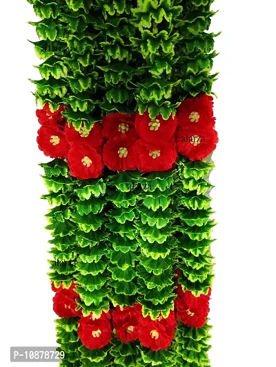 AFARZA; CHOICE GOOD FEEL GOOD Artificial Flower Toran Garland Ladi Wall Hanging (Green, 2 Pieces)-thumb3