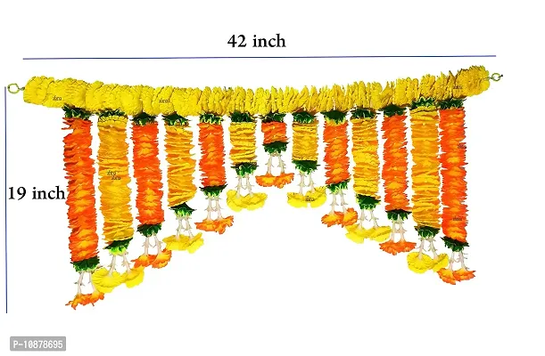 AFARZA; CHOICE GOOD FEEL GOOD Artificial Flower Toran Garland (Orange, Yellow)-thumb4