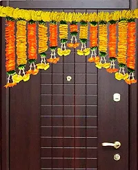 AFARZA; CHOICE GOOD FEEL GOOD Artificial Flower Toran Garland Door Hanging for Home Door Decoration Diwali (Orange Yellow)-thumb1