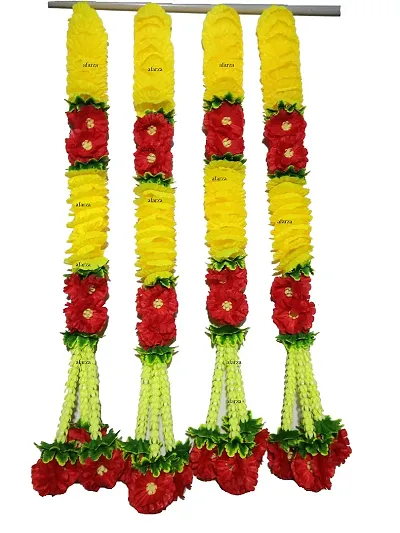 afarza Door Wall Hanging Artificial Flower toran Garland latkan for Home Decoration Size 2.5 ft-Pack of 4 Strings