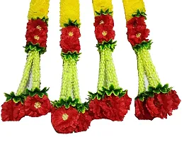 AFARZA; CHOICE GOOD FEEL GOOD Home Decor Artificial Flower Garland Toran Latkan Wall Hanging for Door Decoration (Red Yellow, 2.5 ft) - Pack of 4 Strings-thumb2