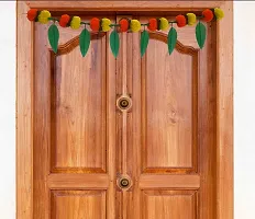 AFARZA; CHOICE GOOD FEEL GOOD good quality of fabric & reusable plastic Toran for Door Artificial Marigold Mango Leaves Home Decoration Traditional Washable Garland Hanging Diwali-thumb2