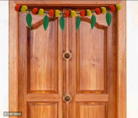 AFARZA; CHOICE GOOD FEEL GOOD good quality of fabric & reusable plastic Toran for Door Artificial Marigold Mango Leaves Home Decoration Traditional Washable Garland Hanging Diwali-thumb3