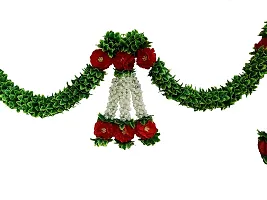 AFARZA; CHOICE GOOD FEEL GOOD Artificial Flower Toran Garland for Door Home Decorations(Red;Green,1 Piece)-thumb3