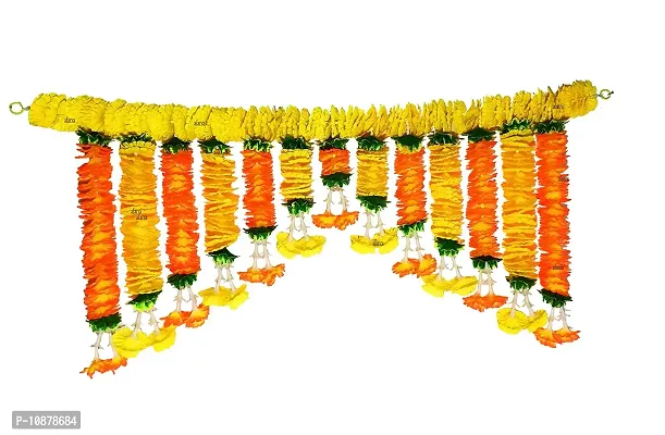 AFARZA; CHOICE GOOD FEEL GOOD Artificial Flower Toran Garland Door Hanging for Home Door Decoration Diwali (Orange Yellow)