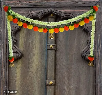 AFARZA; CHOICE GOOD FEEL GOOD Artificial Flowers Toran Garlands Bandhanwar Door Hanging Home Decoration (Multicolour, 1 Piece,40 x 22 inch)-thumb0
