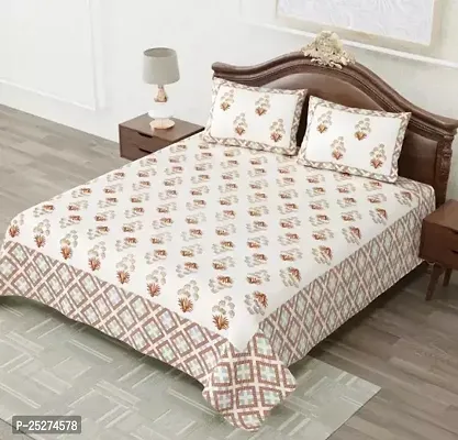 Cotton Designer Full  Double King Size Bedsheets-thumb0