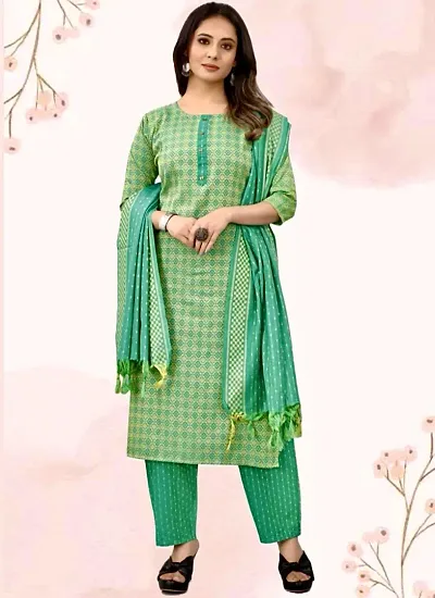 Women Stylish Blend Kurta with Bottom Set