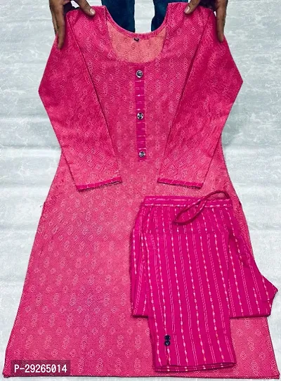 Classic Cotton Kurta, Bottom and Dupatta Set-thumb4