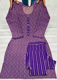 Classic Khadi Cotton Kurta, Bottom and Dupatta Set-thumb3