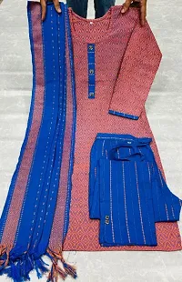 Classic Cotton Kurta, Bottom and Dupatta Set-thumb2