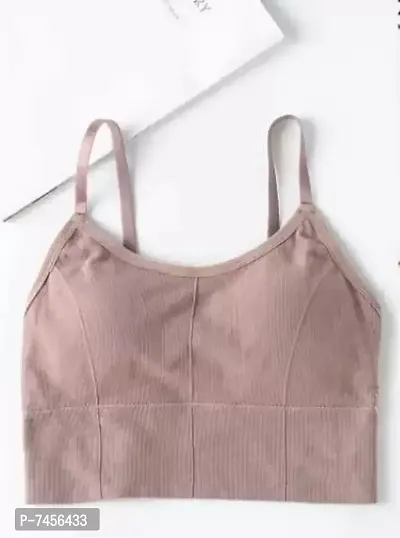 Pink Cotton Blend Self Design Bras For Women-thumb0