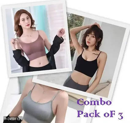 Pack of 3 Women Full Coverage Lightly Padded Bra  ( Pink, Black, Grey )