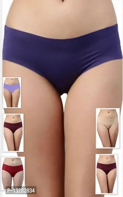 Women Hipster Short Multicolor Seamless Panties Pack of 6-thumb0