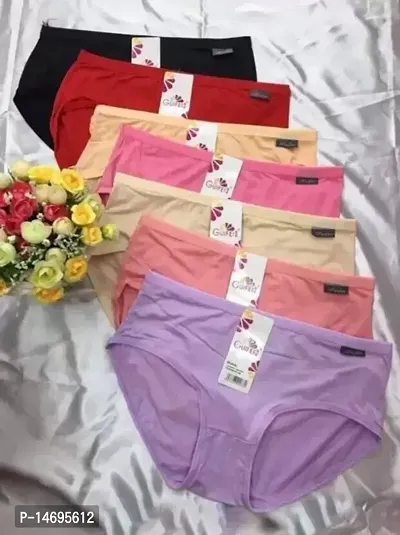 Combo of 3 (Multi Colore)Women's Ice Silk Blend Invisible Lines No Show  Hipster Panty :- Seamless Penty Pack of 3