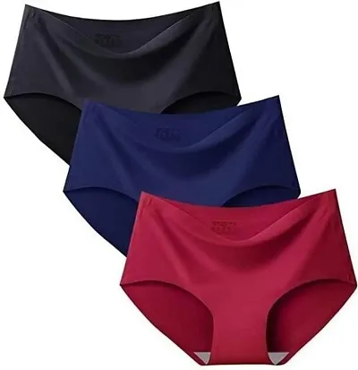 Cotton Silk Solid Panty For Women Pack Of 3