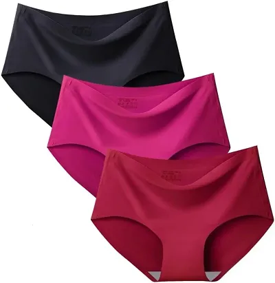 Buy Womens Seamless Ice Silk Panties Underwear pack of ( 3