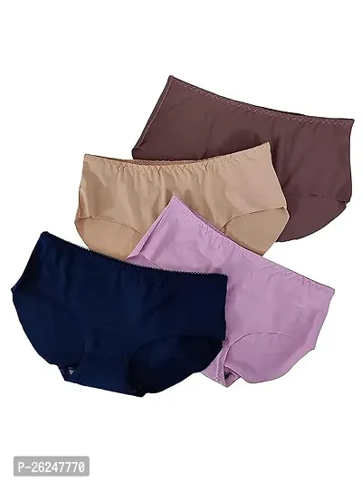 Women Cotton Silk Seamless Panties Underwear Hipster and No Show line Ladies Panty Assorted-Colors-thumb0