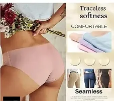 Women Cotton Silk Seamless Panties Underwear Hipster and No Show line Ladies Panty Assorted-Colors-thumb2