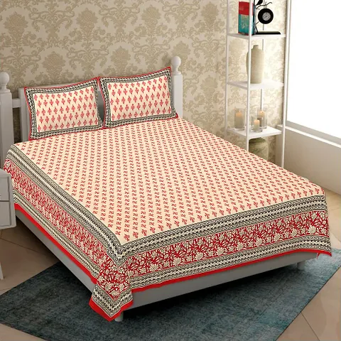 88*106 Inch Cotton Jaipuri Printed King Size Bedsheets Vol 1