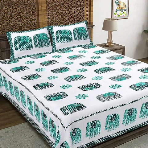 Cotton Ethnic Motifs King Size Bedsheets (90*106 Inch)